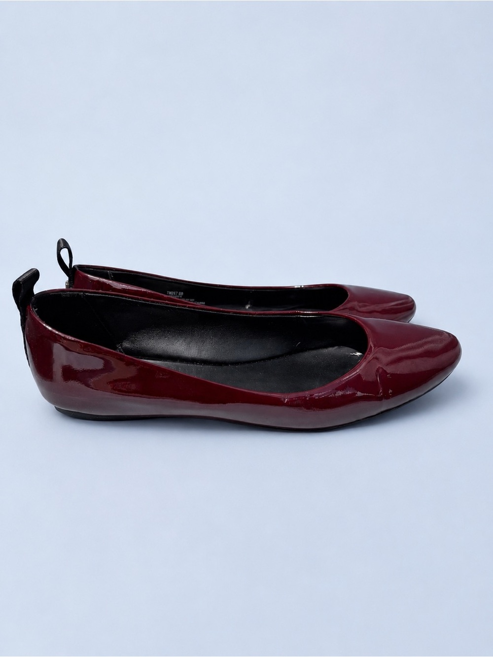 Karl Lagerfeld Paris Vada Flats Burgundy Patent Leather Pointed Toe Size 7 - Picture 4 of 11
